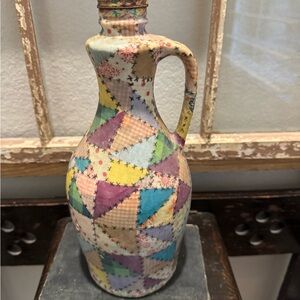Vintage Patchwork Patterned demijohn